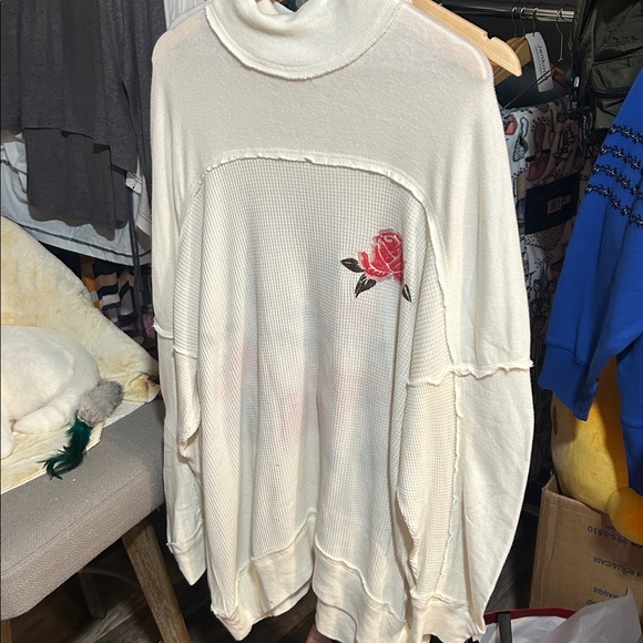 Free People We The Free Spanish Rose Waffle Tee Long Sleeve - Picture 4 of 9